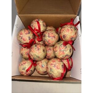 16 Vintage Parma  Victorian Decoupage Christmas Ornaments With Angels/Cherubs